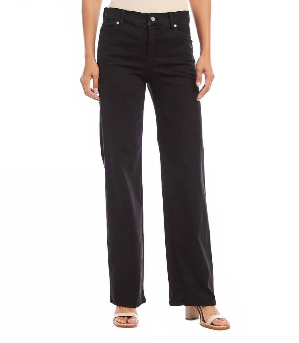 NEW KAREN KANE shay slim wide leg jeans in black